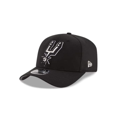 Black San Antonio Spurs Hat - New Era NBA Stretch Snap 9FIFTY Snapback Caps USA5709438